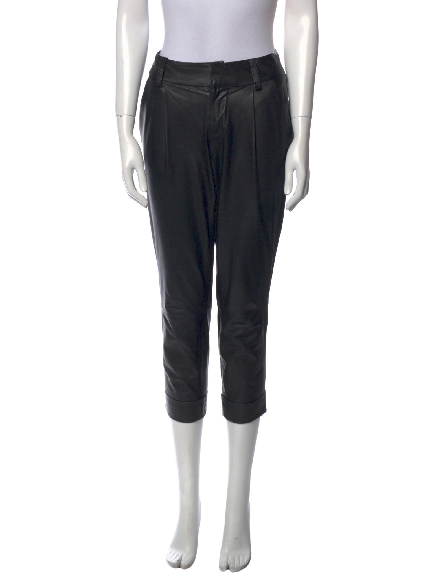 Alice + Olivia Lamb Leather Straight Leg Pants