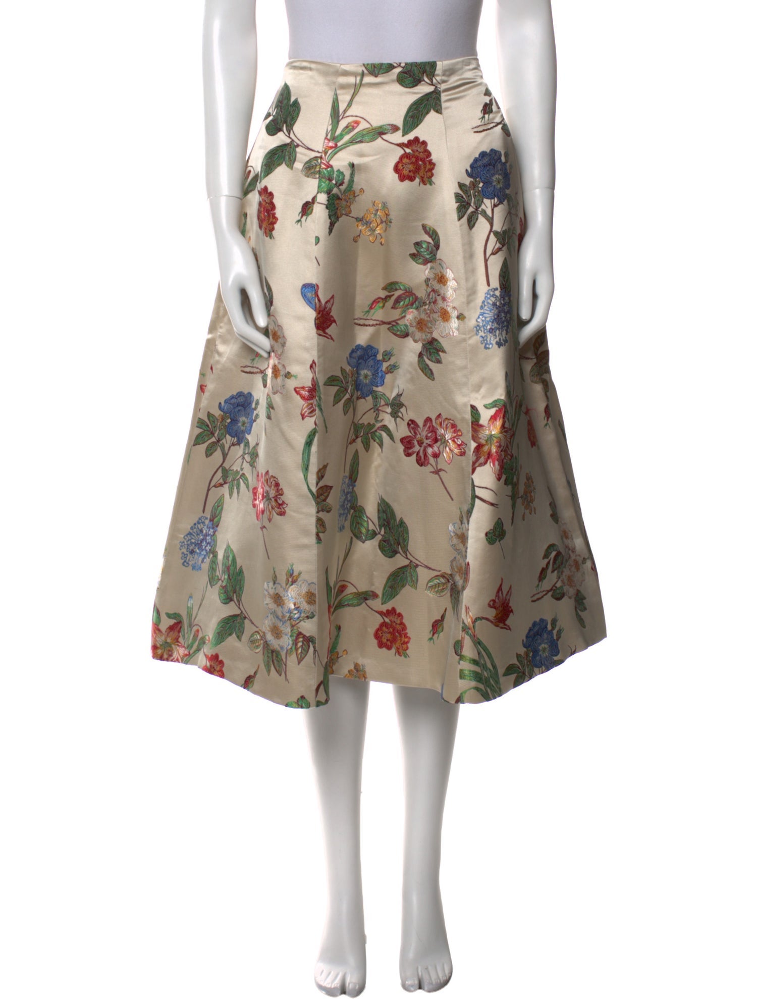 Alice + Olivia Floral Print Midi Length Skirt