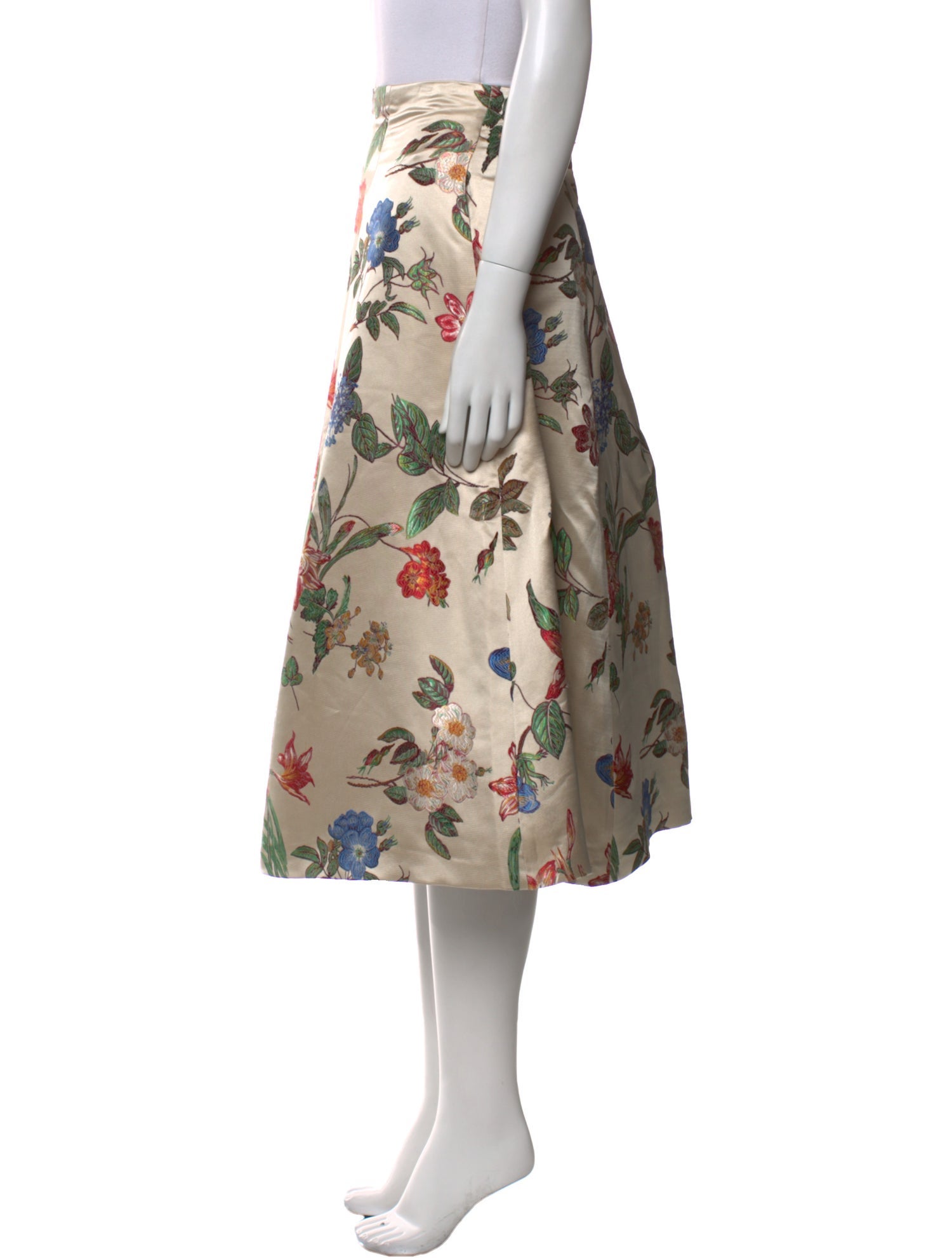 Alice + Olivia Floral Print Midi Length Skirt