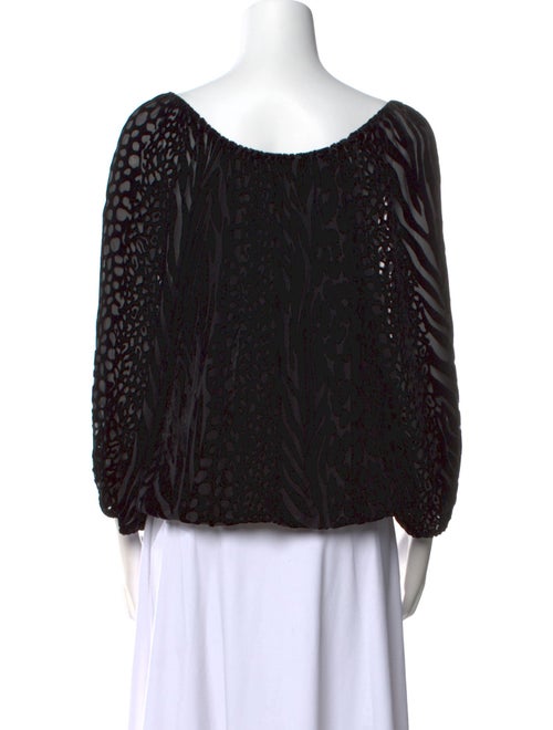 Alice + Olivia Animal Print Bateau Neckline Blouse