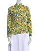 Alice + Olivia Floral Print Long Sleeve Button-Up Top