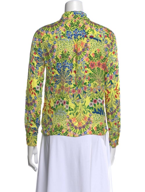 Alice + Olivia Floral Print Long Sleeve Button-Up Top