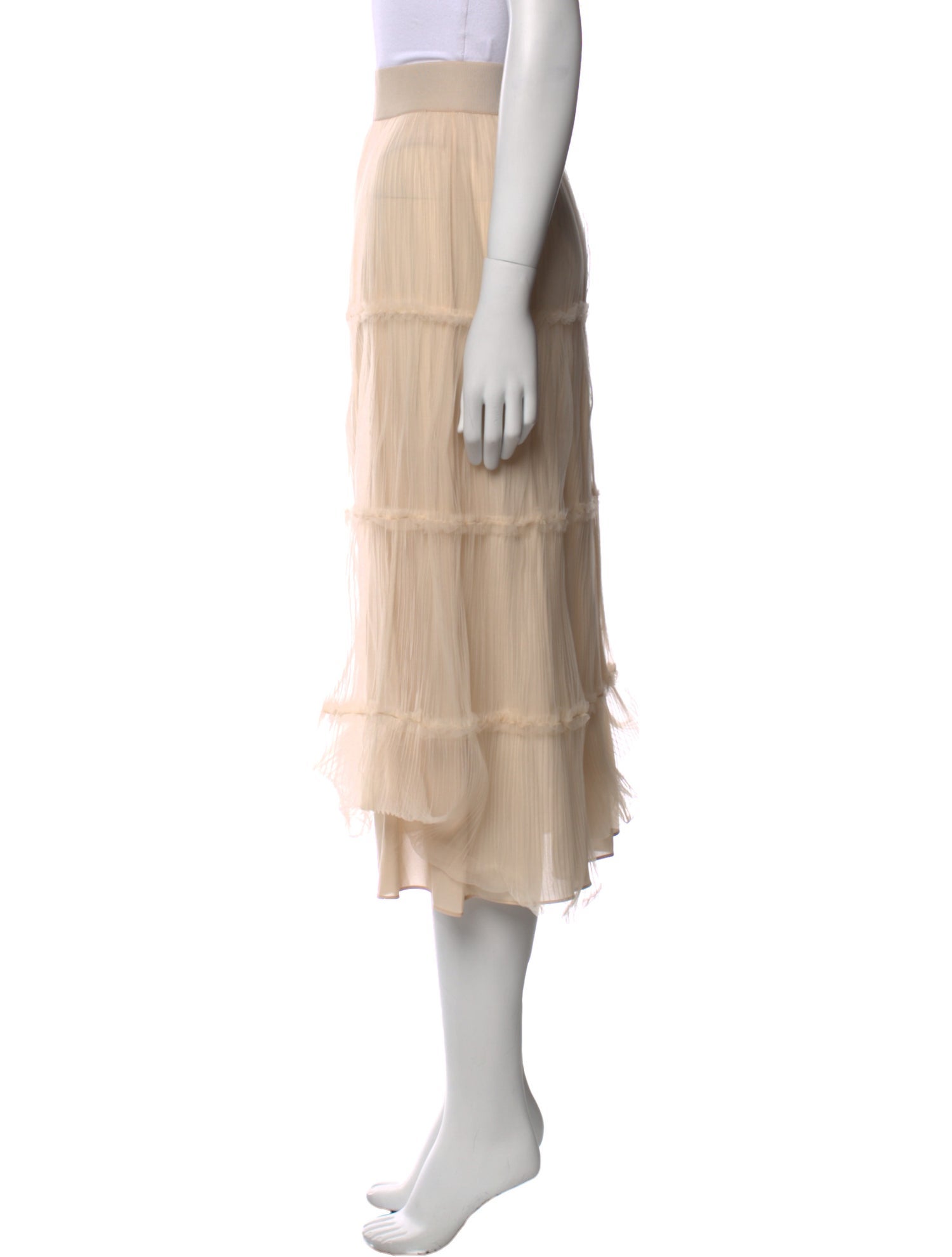 Alice + Olivia Mesh Accents Midi Length Skirt