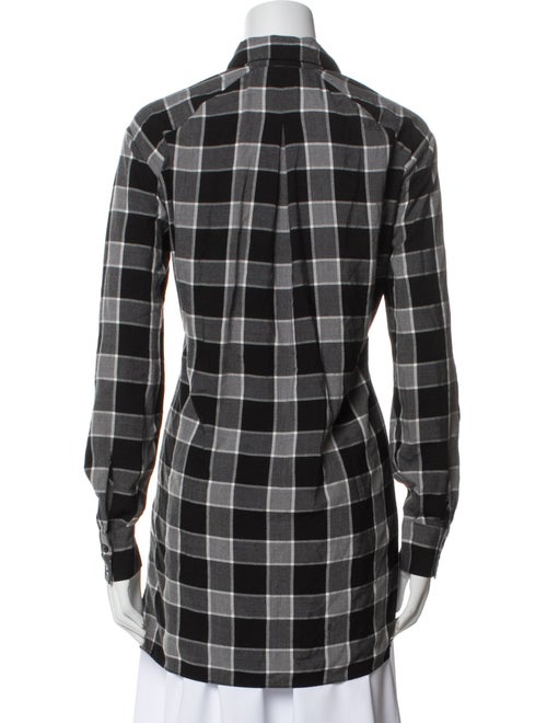 Alice + Olivia Plaid Print Long Sleeve Button-Up Top