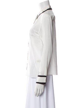 Alice + Olivia Silk Long Sleeve Button-Up Top