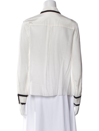 Alice + Olivia Silk Long Sleeve Button-Up Top