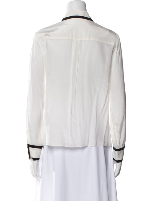 Alice + Olivia Silk Long Sleeve Button-Up Top
