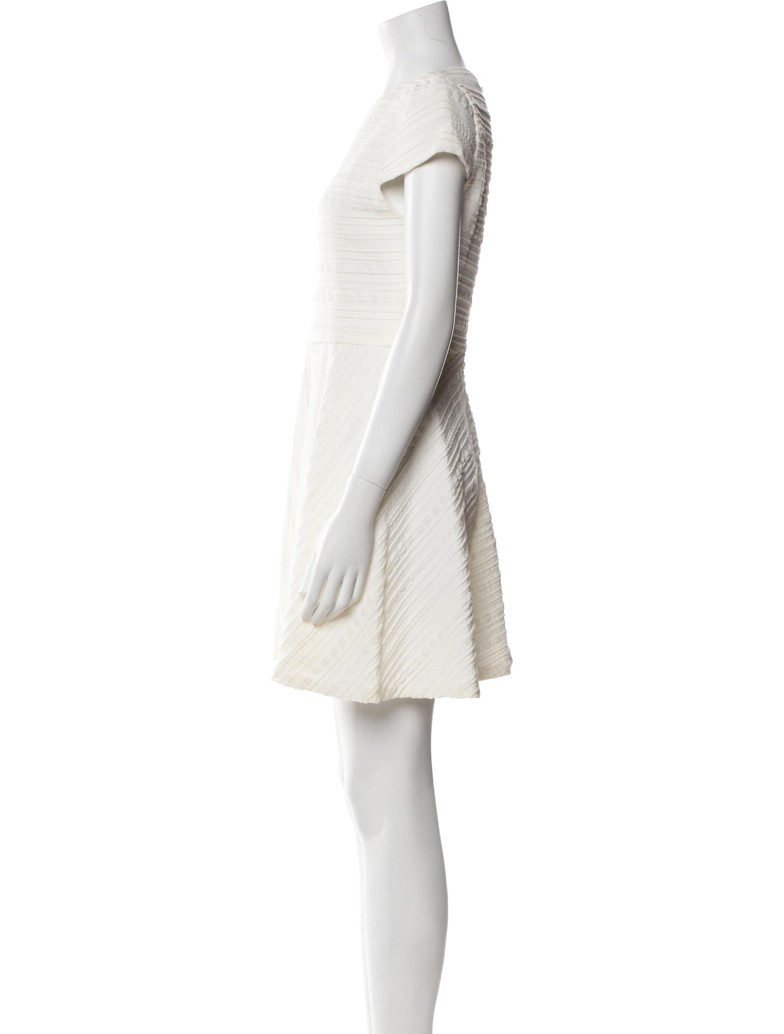 Alice + Olivia Bateau Neckline Mini Dress