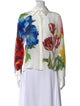 Alice + Olivia Silk Floral Print Button-Up Top