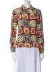 Alice + Olivia Silk Printed Button-Up Top