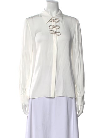 Alice + Olivia V-Neck Long Sleeve Blouse
