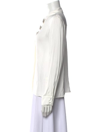 Alice + Olivia V-Neck Long Sleeve Blouse