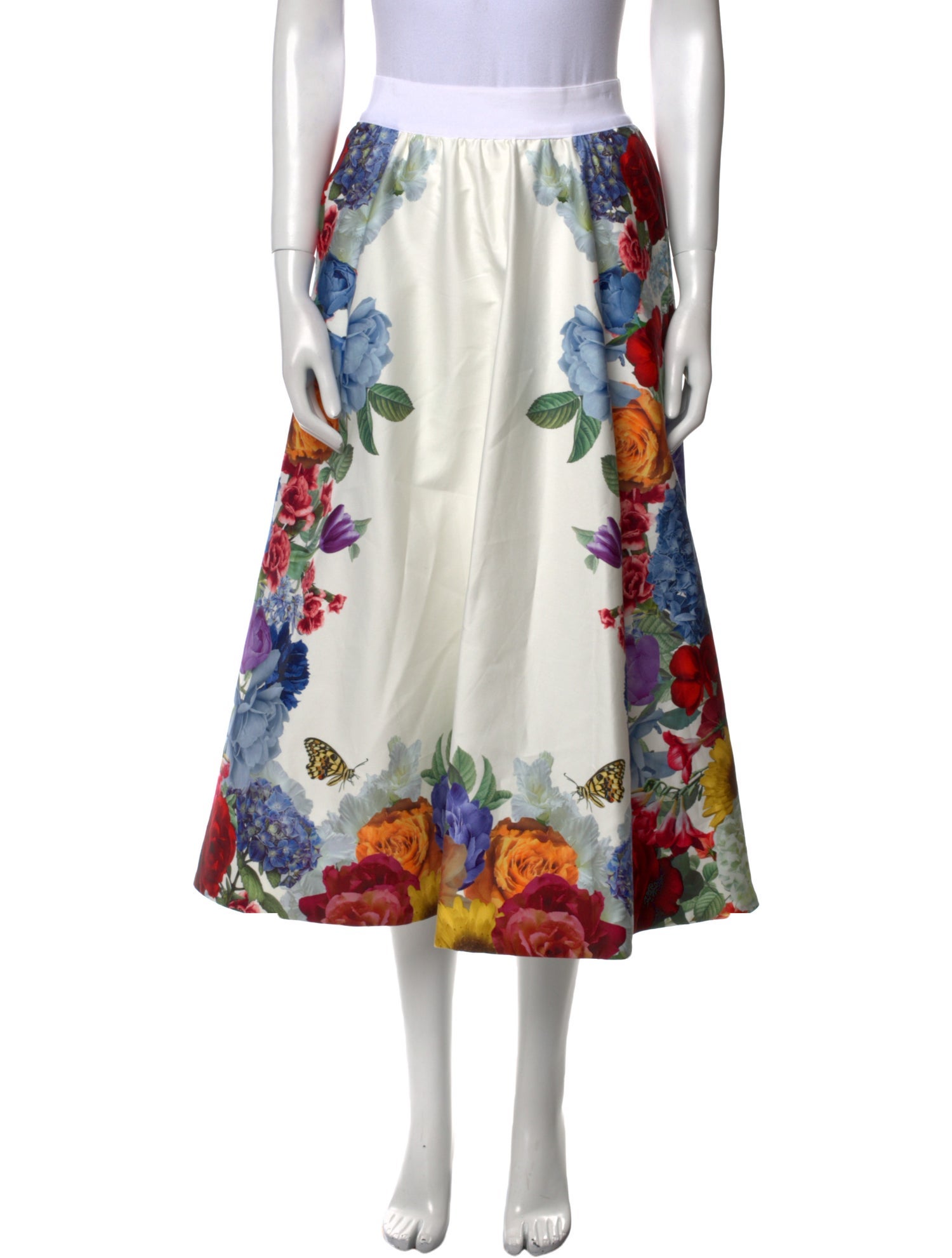 Alice + Olivia Floral Print Midi Length Skirt w/ Tags