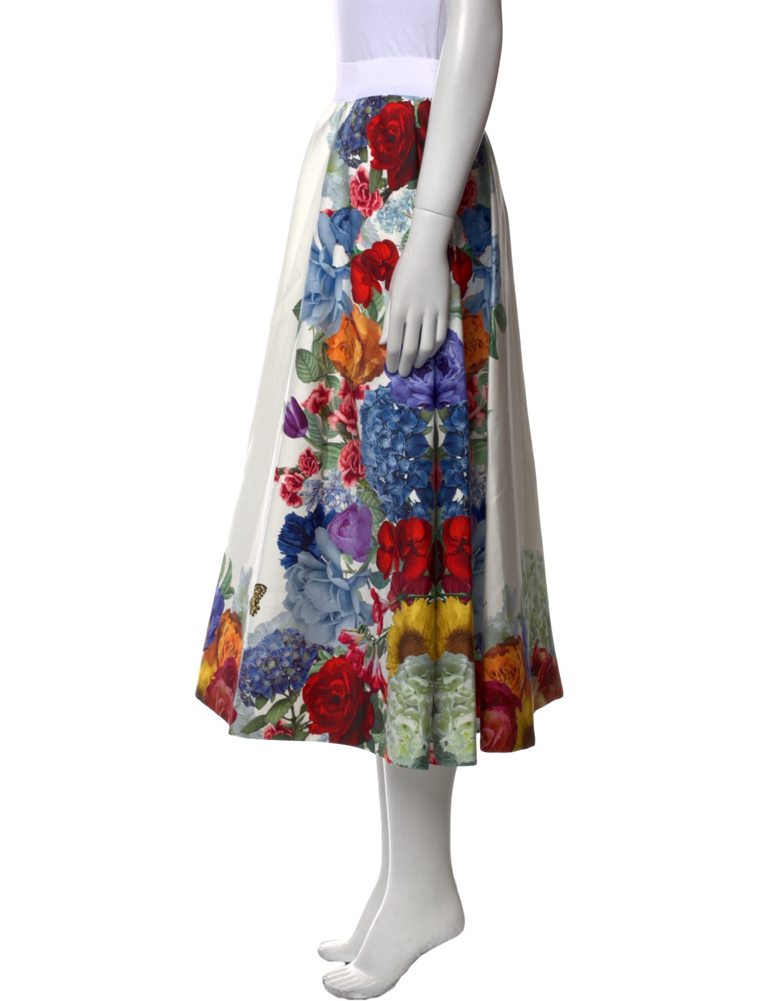 Alice + Olivia Floral Print Midi Length Skirt w/ Tags