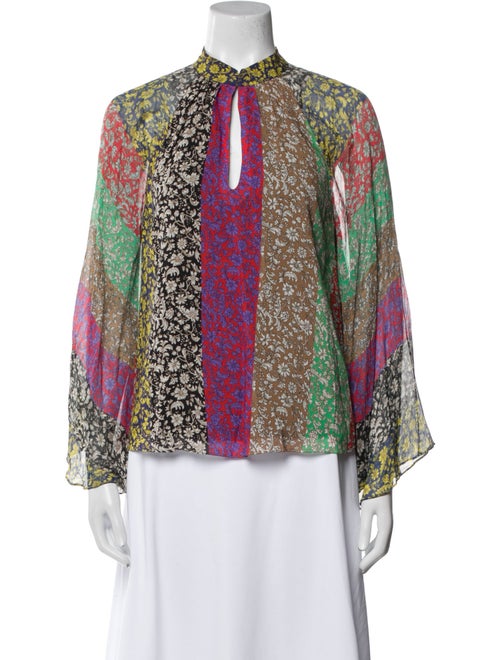 Alice + Olivia Printed Mock Neck Blouse