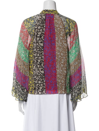 Alice + Olivia Printed Mock Neck Blouse