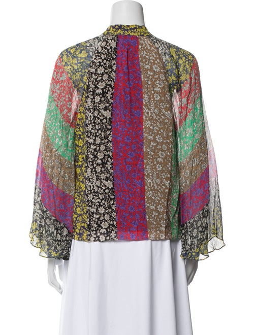 Alice + Olivia Printed Mock Neck Blouse