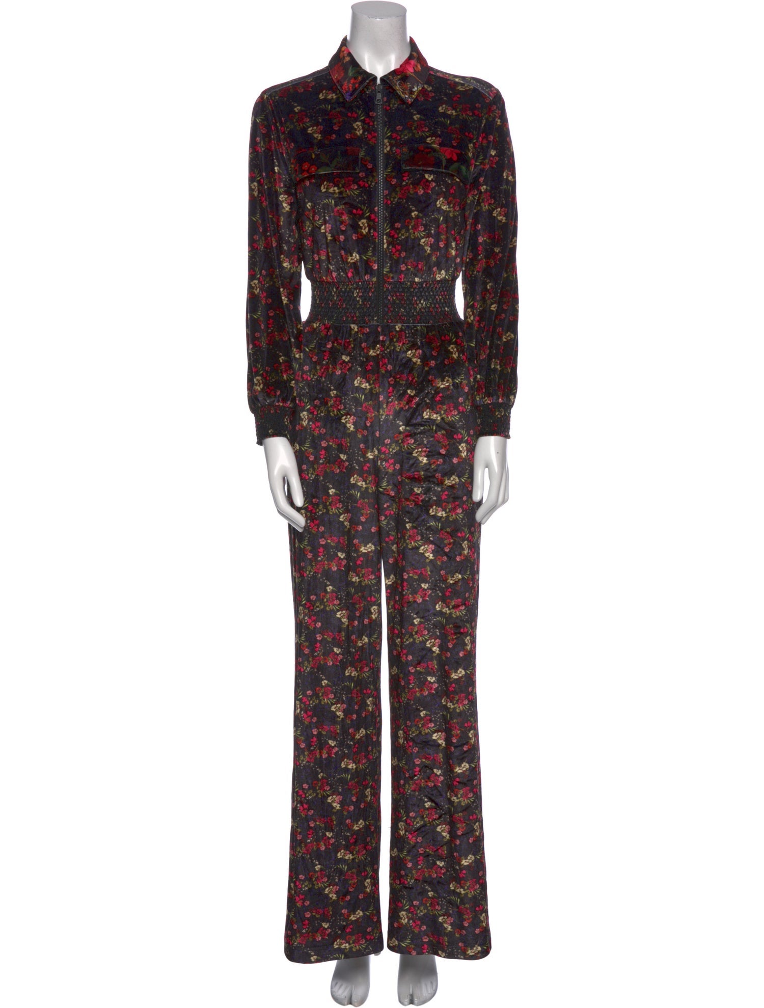 Alice + Olivia Floral Print Mock Neck Jumpsuit