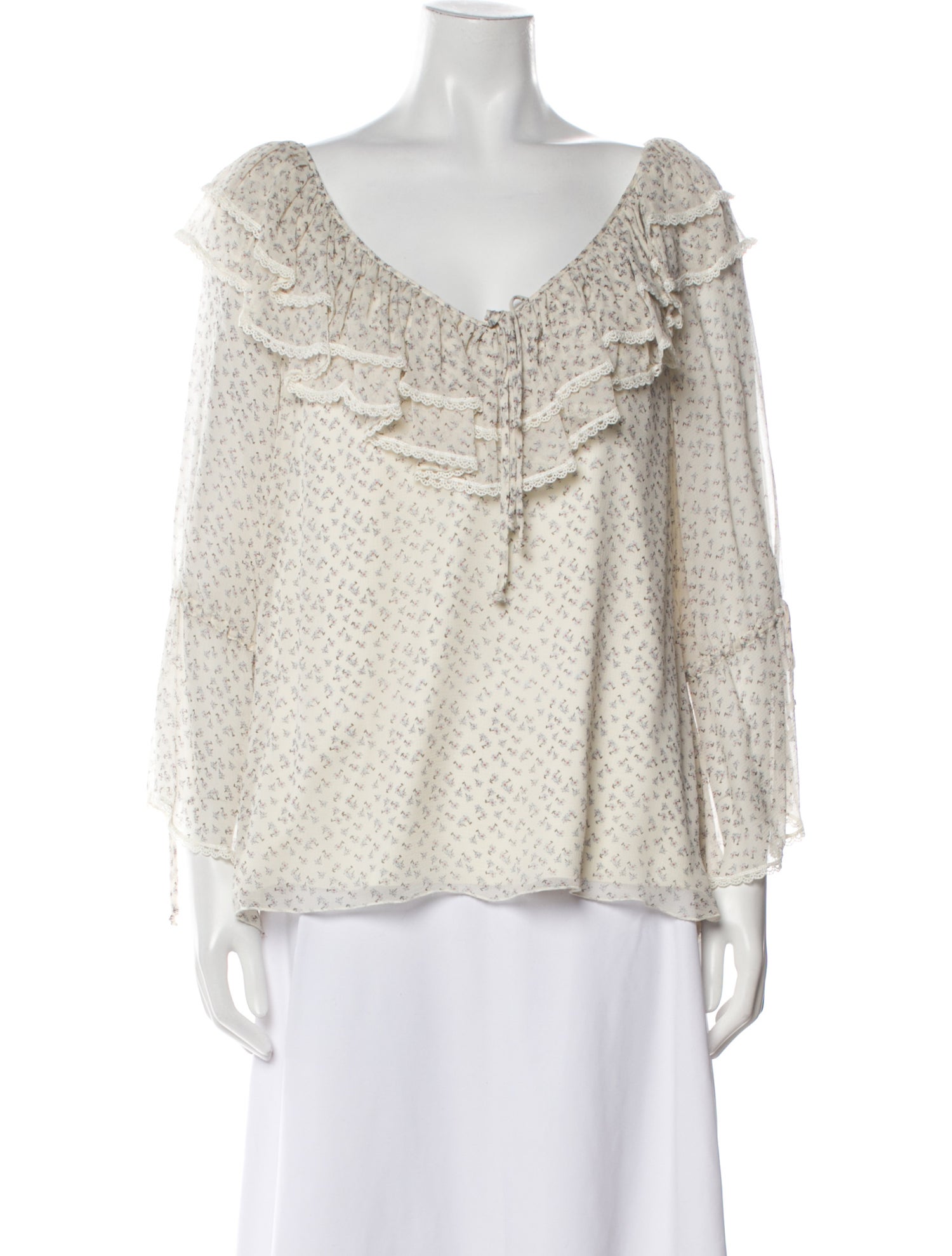 Alice + Olivia Silk Floral Print Blouse