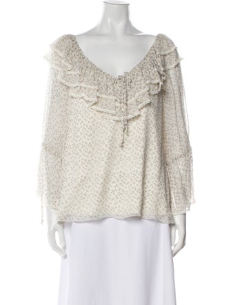 Alice + Olivia Silk Floral Print Blouse