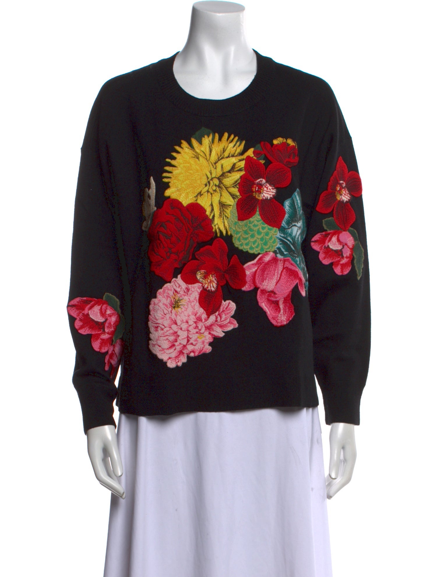 Alice + Olivia Wool Floral Print Sweater