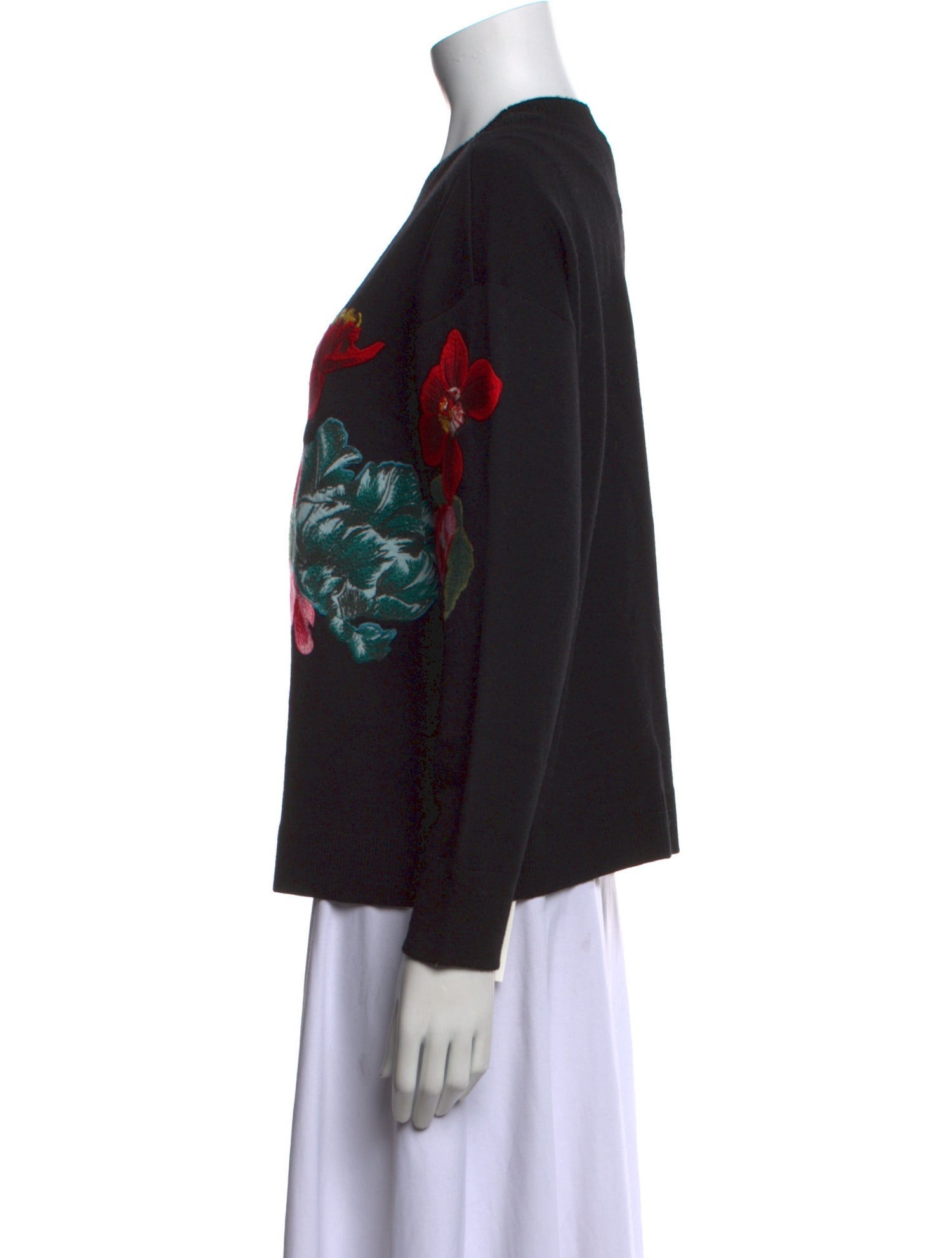 Alice + Olivia Wool Floral Print Sweater