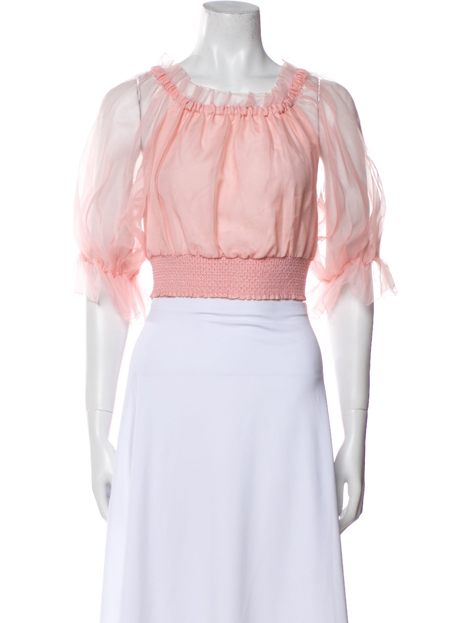 Alice + Olivia Silk Scoop Neck Crop Top