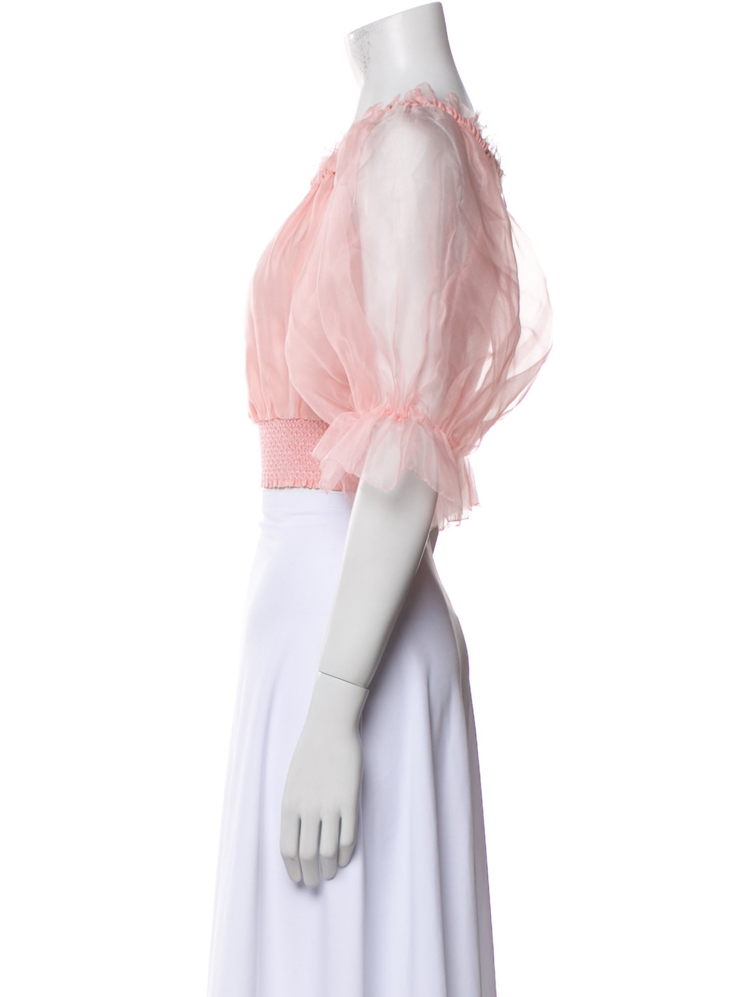 Alice + Olivia Silk Scoop Neck Crop Top