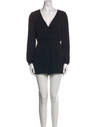 Alice + Olivia Plunge Neckline Romper