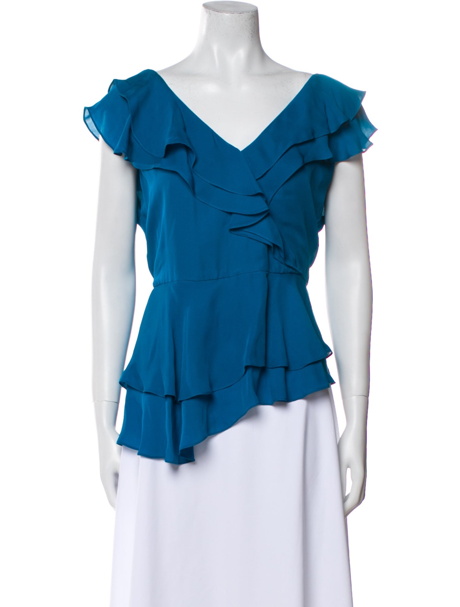 Alice + Olivia Silk V-Neck Blouse