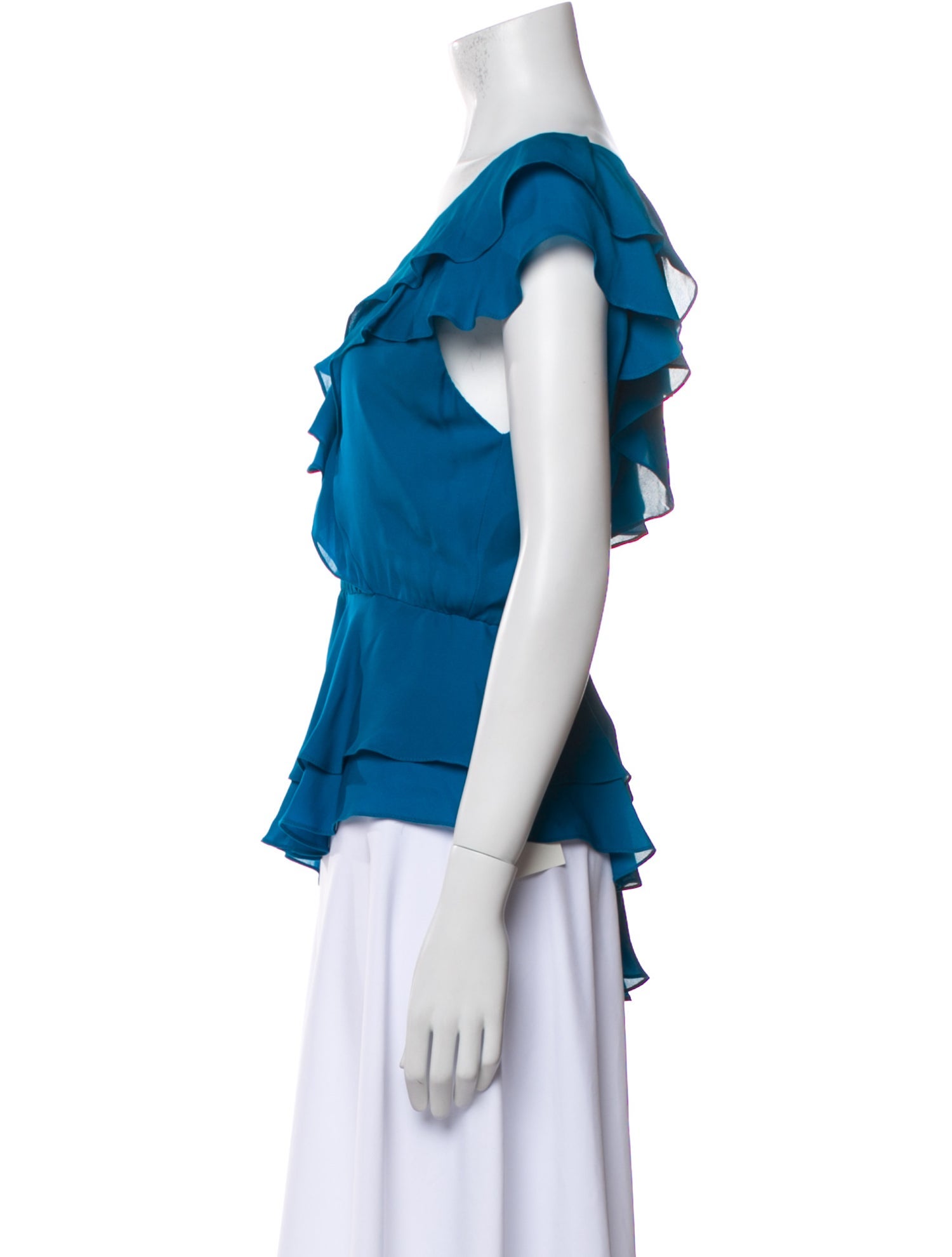 Alice + Olivia Silk V-Neck Blouse