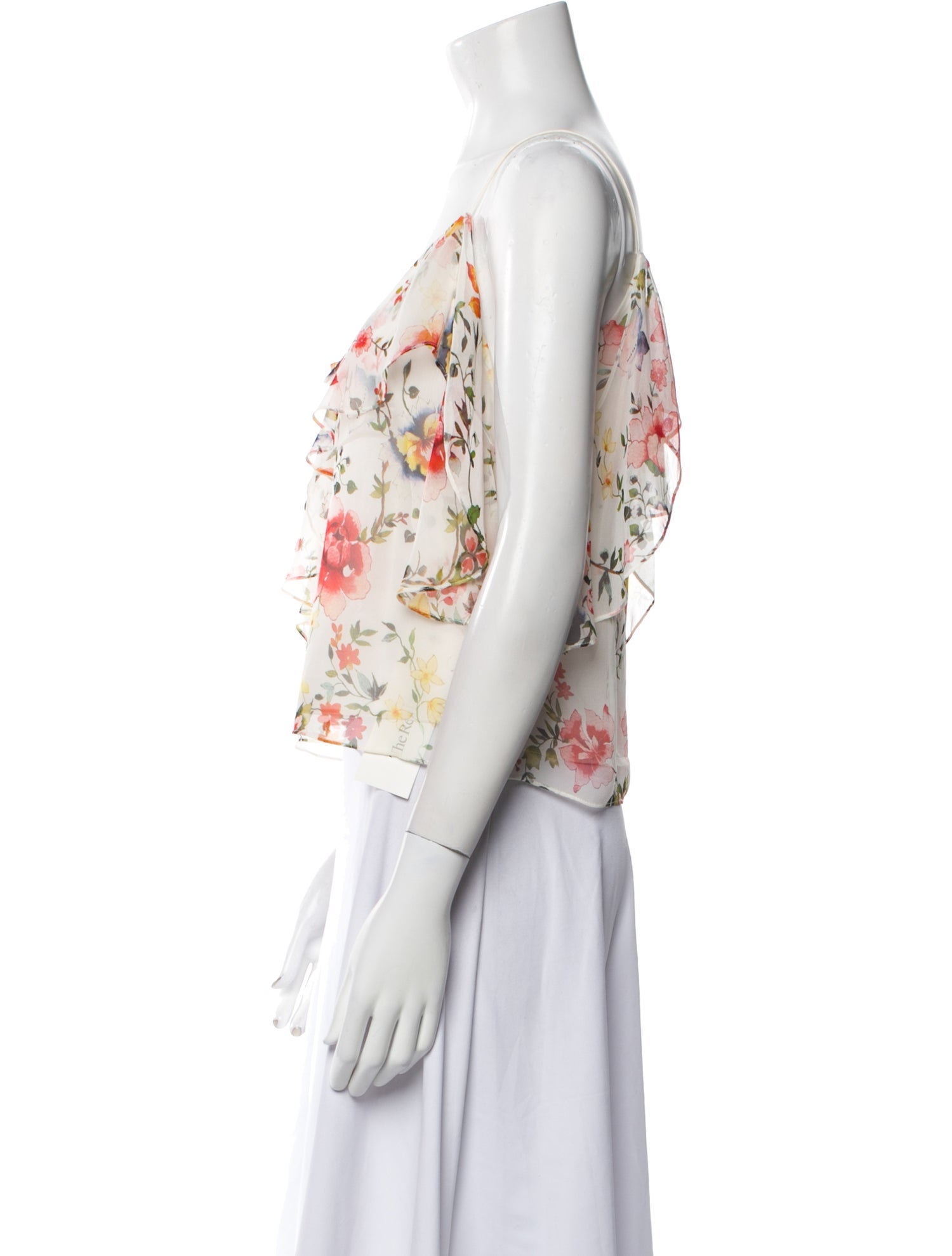 Alice + Olivia Silk Floral Print Crop Top