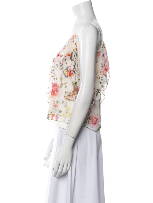 Alice + Olivia Silk Floral Print Crop Top