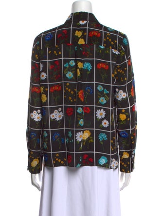 Alice + Olivia Silk Printed Button-Up Top