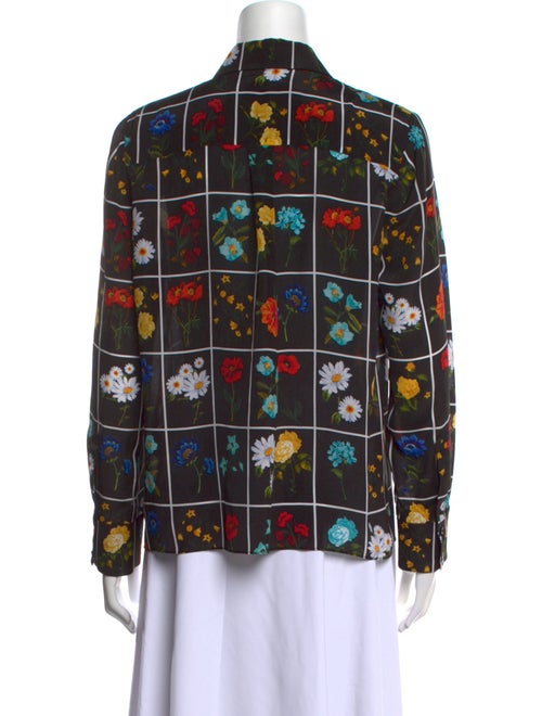 Alice + Olivia Silk Printed Button-Up Top