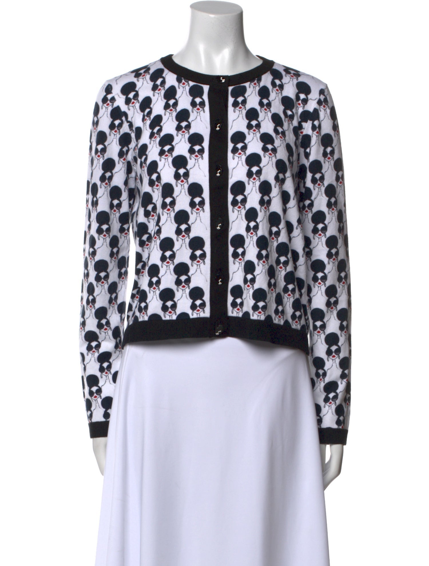 Alice + Olivia Printed Crew Neck Crop Top