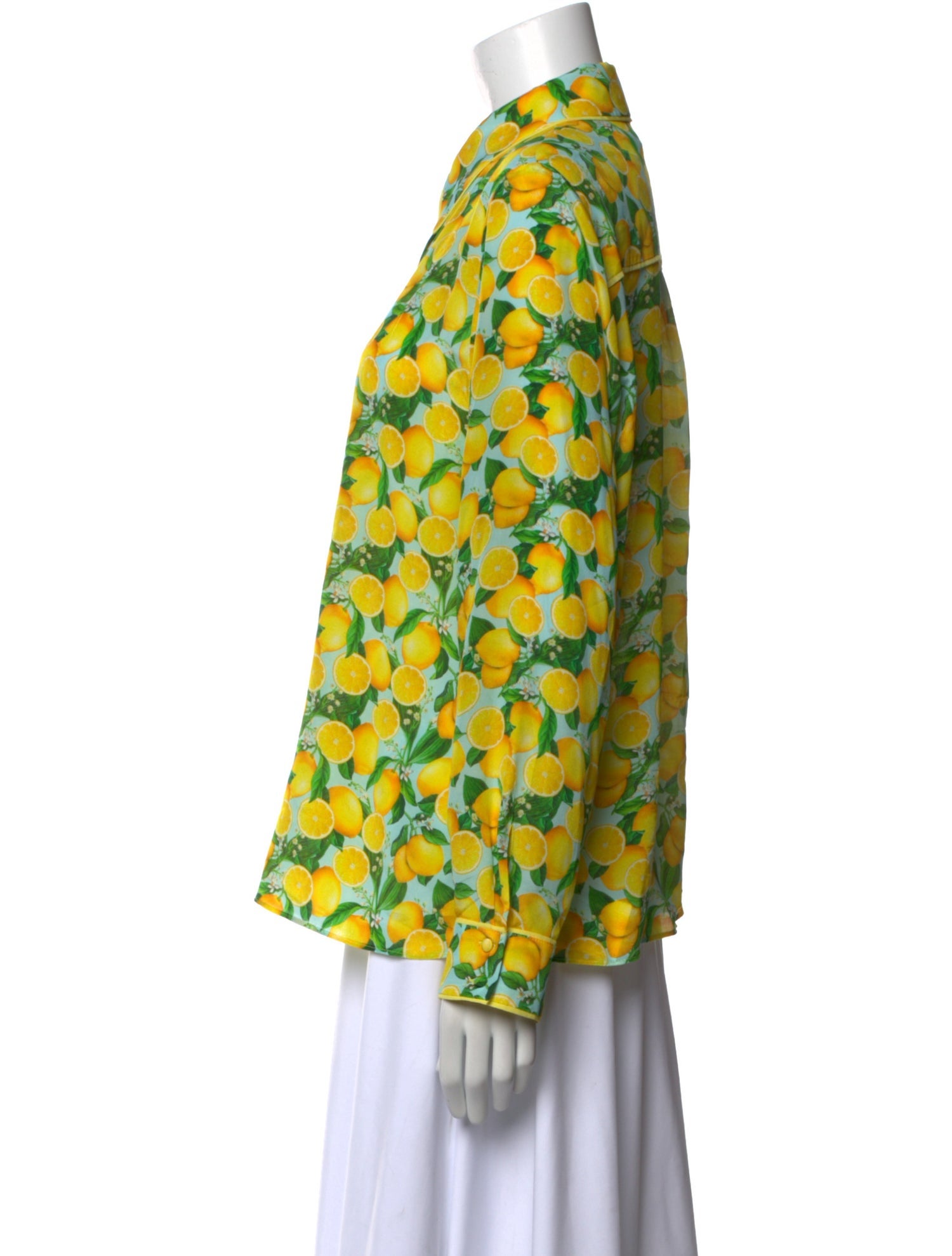 Alice + Olivia Silk Printed Button-Up Top