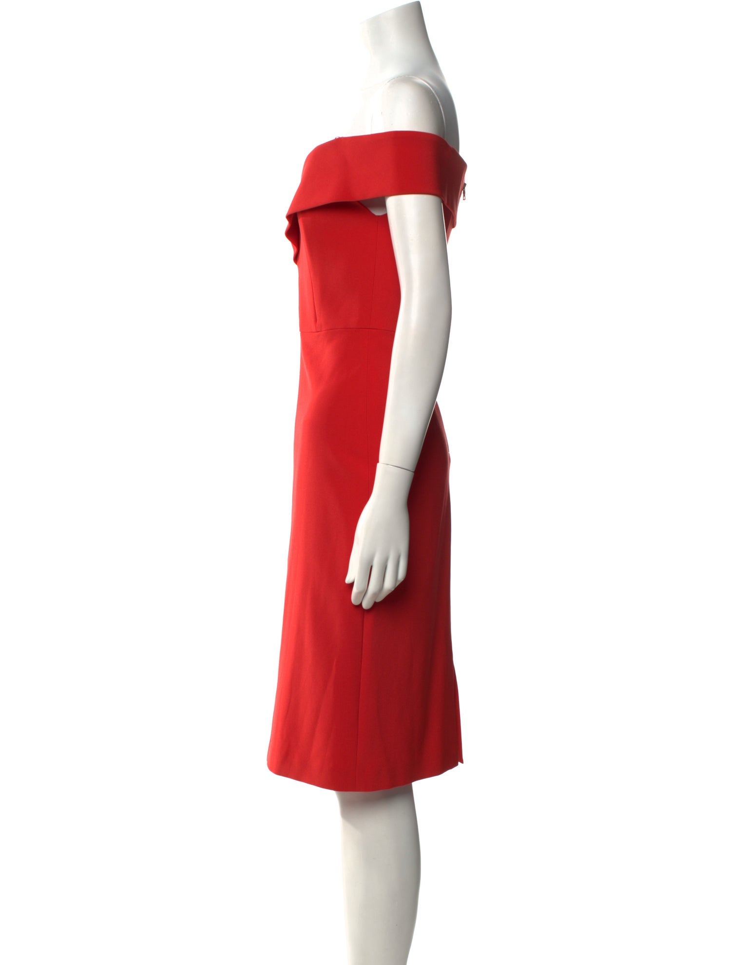 Alice + Olivia Off-The-Shoulder Midi Length Dress