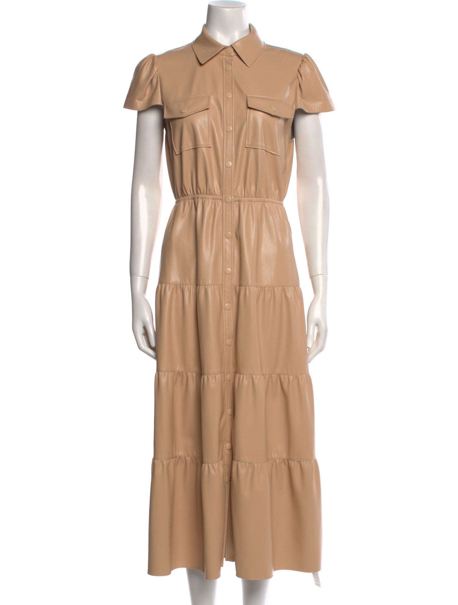 Alice + Olivia Faux Leather Long Dress