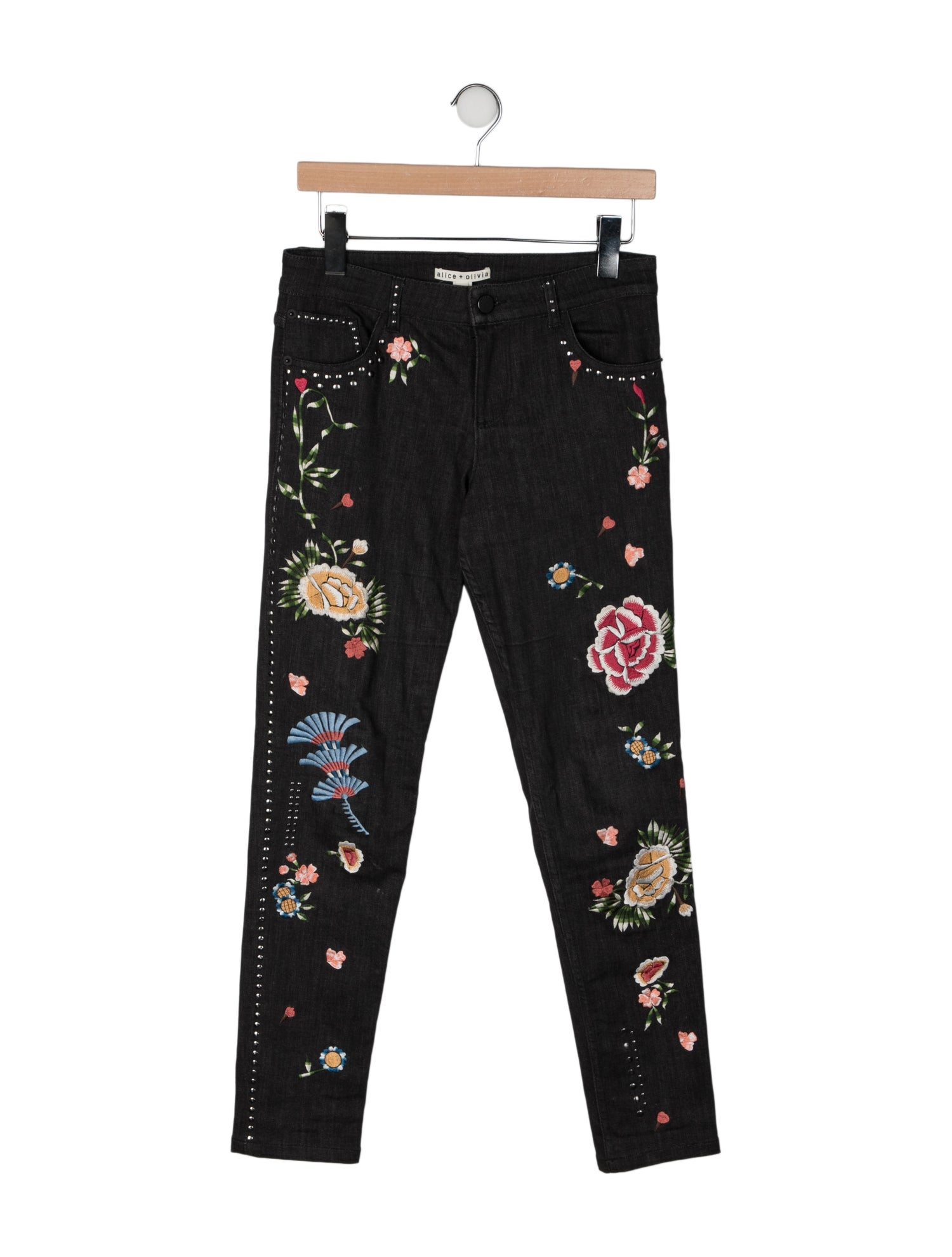 Alice + Olivia Mid-Rise Skinny Leg Jeans
