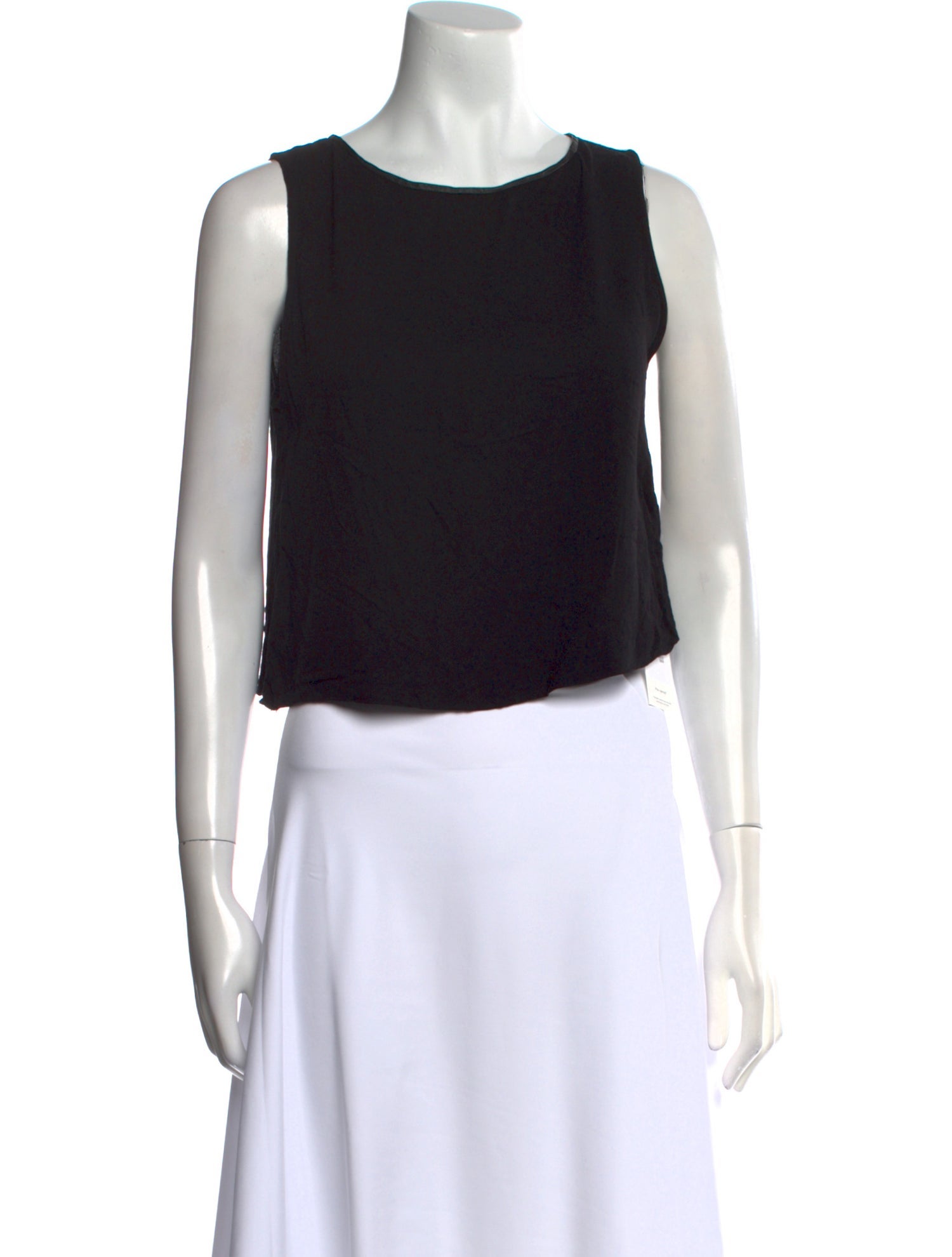Alice + Olivia Lamb Leather Scoop Neck Crop Top