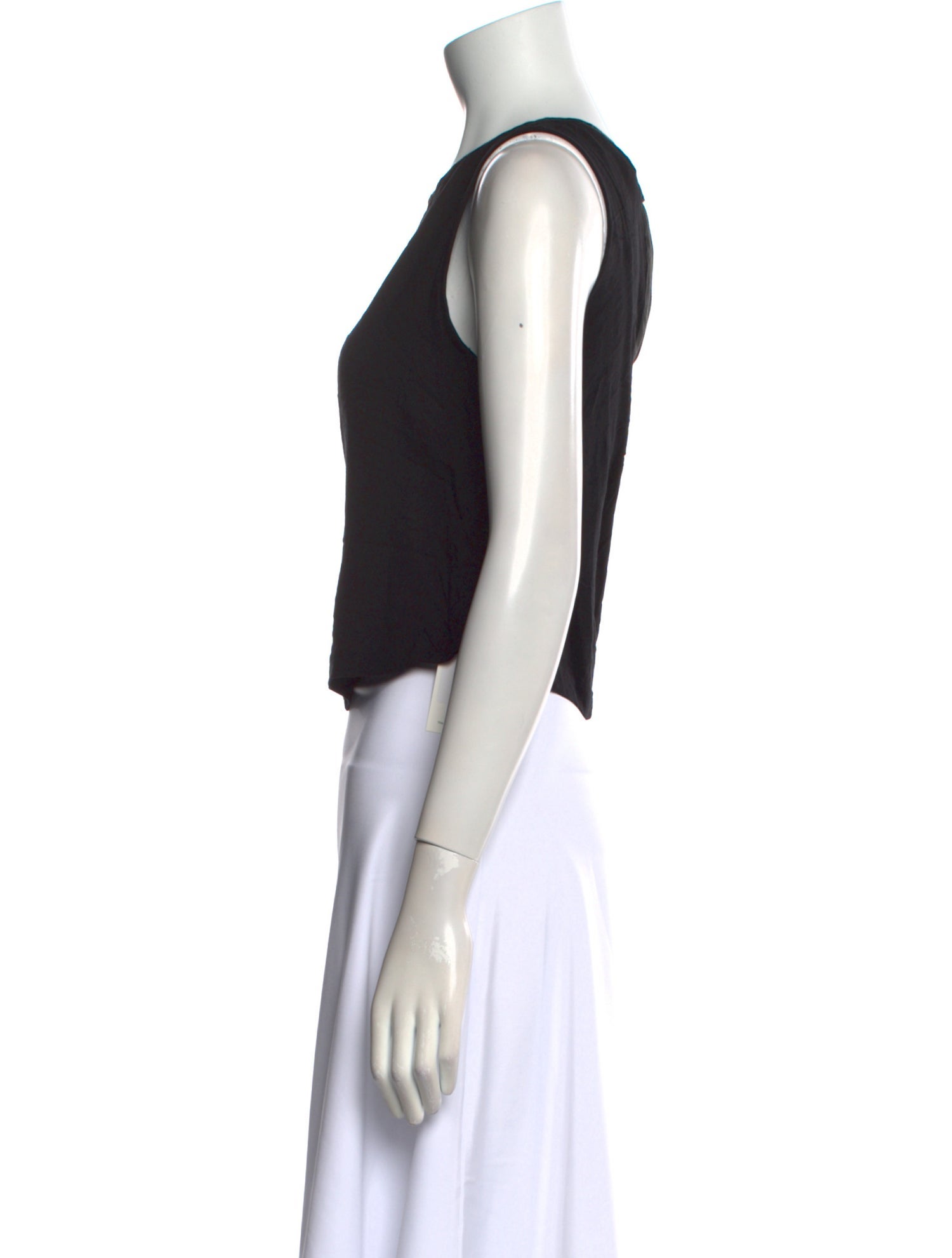 Alice + Olivia Lamb Leather Scoop Neck Crop Top