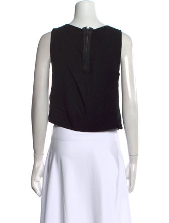 Alice + Olivia Lamb Leather Scoop Neck Crop Top