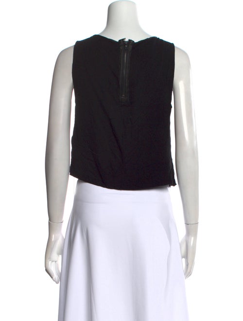 Alice + Olivia Lamb Leather Scoop Neck Crop Top