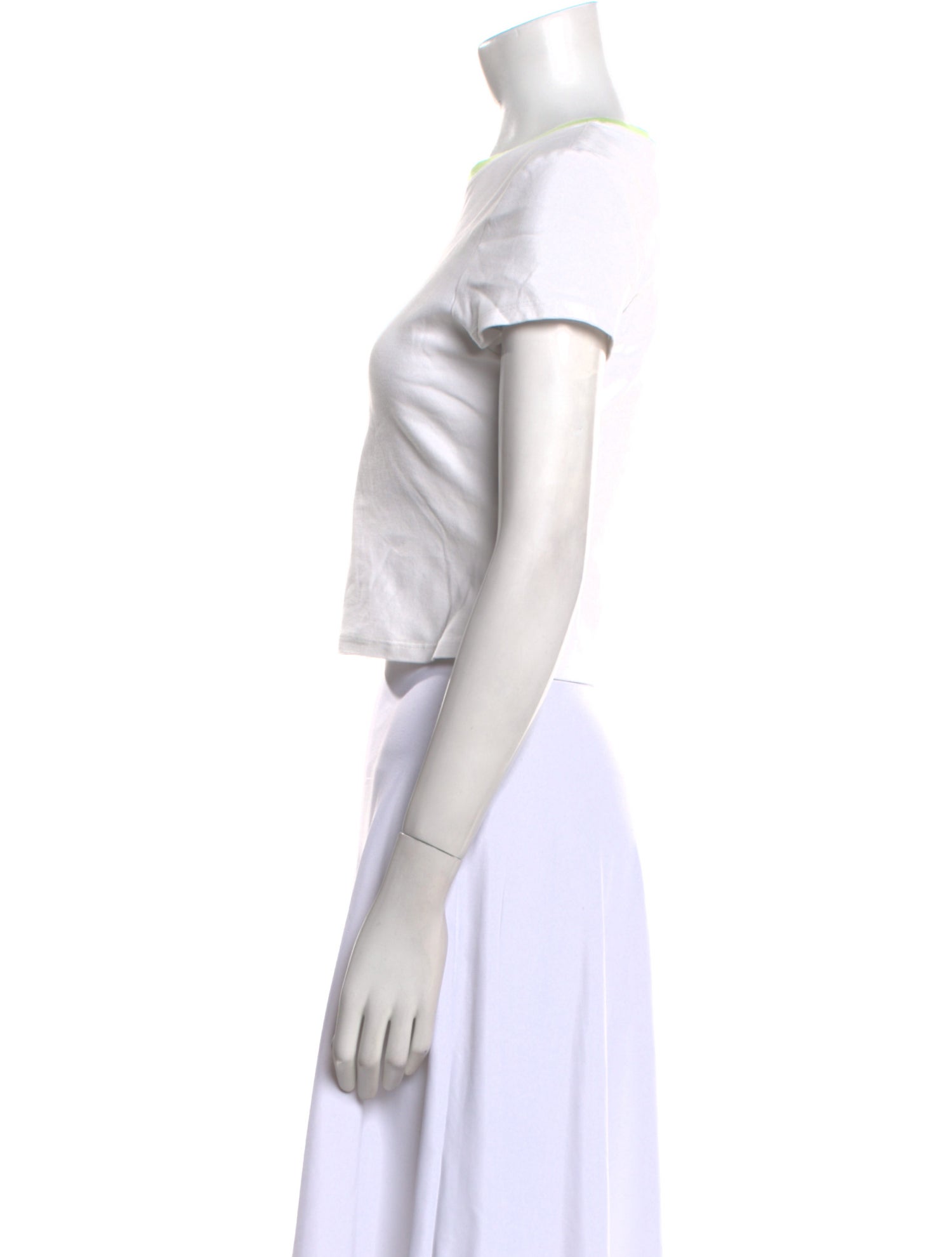 Alice + Olivia Crew Neck Short Sleeve Crop Top