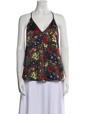 Alice + Olivia Silk Floral Print Blouse