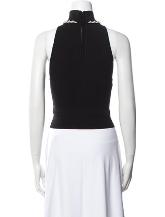 Alice + Olivia Nylon Turtleneck Crop Top