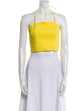 Alice + Olivia Halterneck Sleeveless Crop Top