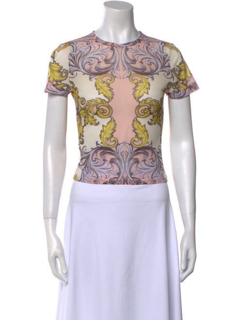 Alice + Olivia Paisley Print Crew Neck Crop Top