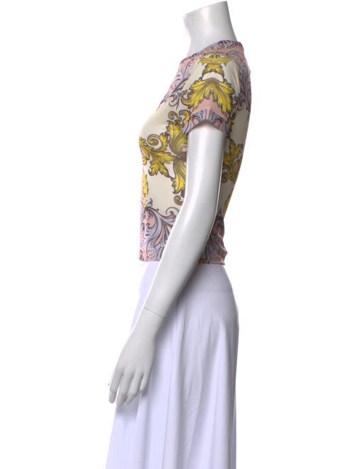 Alice + Olivia Paisley Print Crew Neck Crop Top